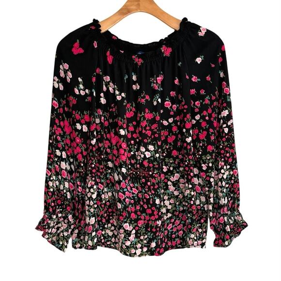 Talbots RSVP Smocked blouse rose garden size large - Picture 2 of 8